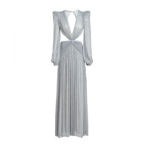 PatBO Silver Lurex Cut-out Gown